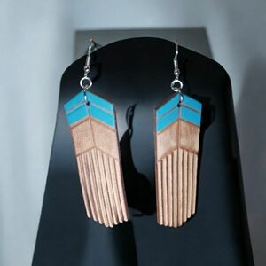 Authentic Leather Turquoise Dangle Earrings